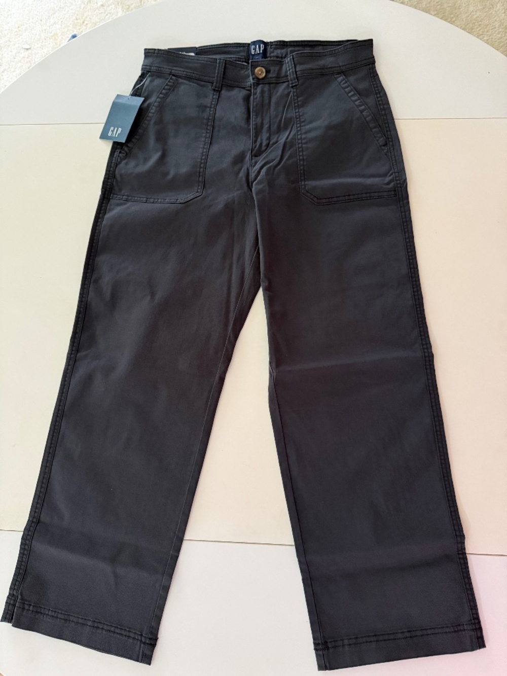 Gap Ankle Trousers Black Twill Size 8, NWT
